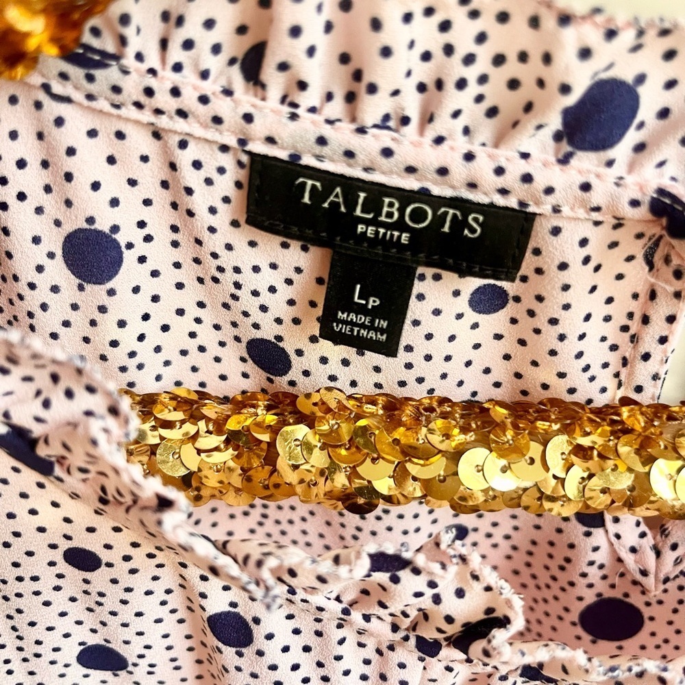 Talbots Multi Dot Shell Blouse Top - Picture 4 of 5